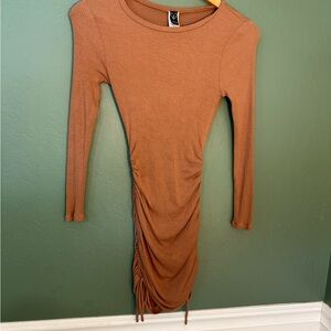 Windsor Ruched Ribbed Bodycon Dress - Small